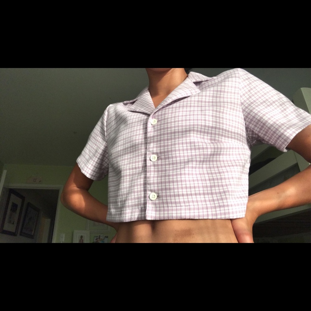 Brandy Melville Vivian top purple checkered